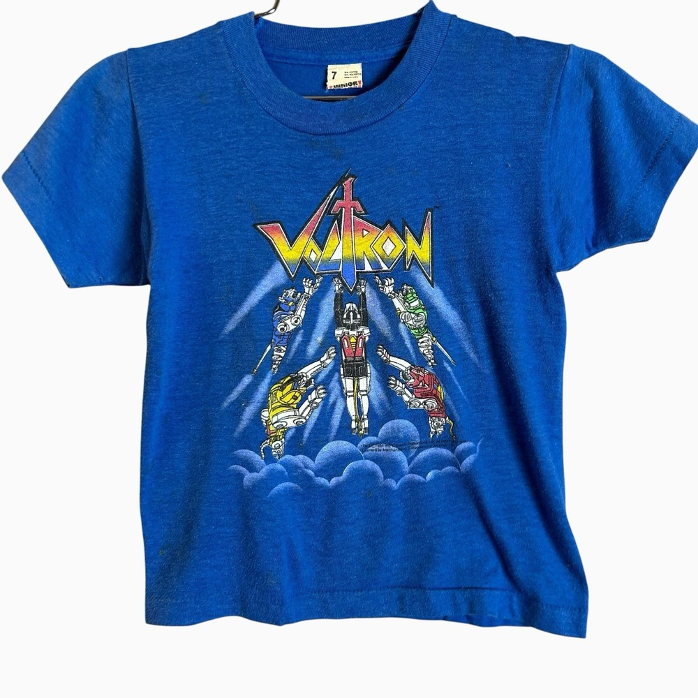 Vintage 1984 Voltron Graphic Youth Tee Shirt Size 7 Screen Stars